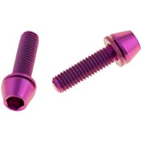 Perfeclan 2 Piezas De Aleación De Titanio De Cabeza Cónica Tornillo Cabeza Tornillo Arandela